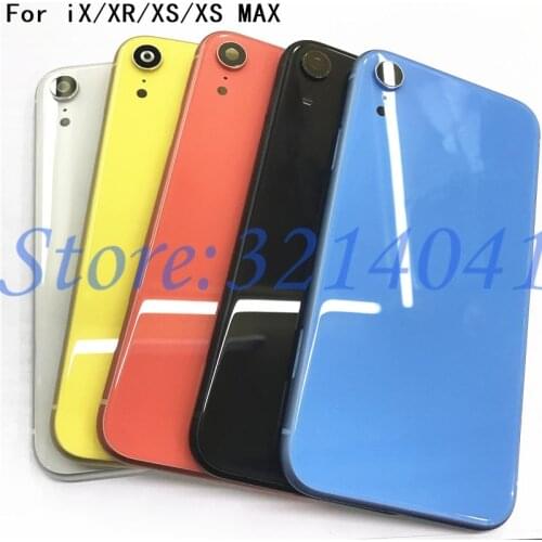 New XS XR Battery Cover For iPhone XS / XS Max / XR iX Back Cover +Metal Chassis Middle Frame Full Housing Case Assembly+Logo