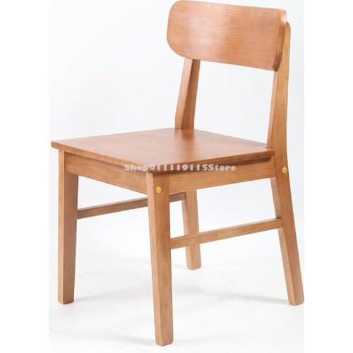 Solid Wood Dining Chair Nordic Chair Curved Wood Chair Modern Simple Milk Tea Shop Coffee Shop Chair Desk Chair Household Adult