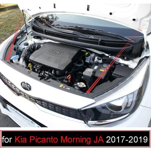 For Kia Picanto Morning (JA) 2017-2019 Front Hood modify Gas Spring Carbon Fiber Lift Supports Struts Rod Shocks