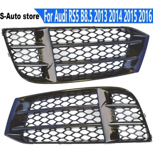 For Audi RS5 B8.5 2013 2014 2015 2016 Auto Left Right Side Front Bumper Honeycomb Mesh Fog Light Grille Grill Cover