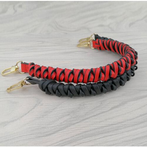 DIY Handle Elegant Wrist Bag Strap PU Leather Clutch Bag Strap Purse Red Black Bag Belt Wallet Belt Handbags Handle Buckle New