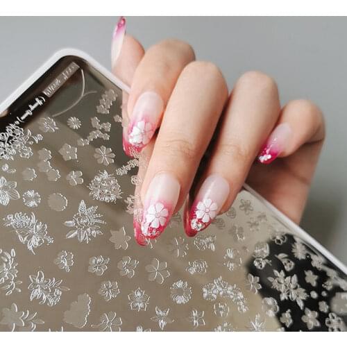 XMQ steel stamping plate nail art tools flowers image plates template zjoy plus 019