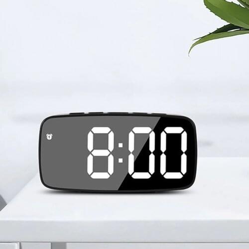 LED Large Mirror Alarm Clock Multi-function LED Durable Electronic Easy-to-use Clock Brightness Digital Display