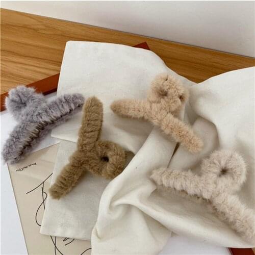 New Fashion Women Plush Hair Claws Hair Crab Clamp Hairgrip Hair Clip Claw Hairdressing Tool Hair Accessories For Women F86937