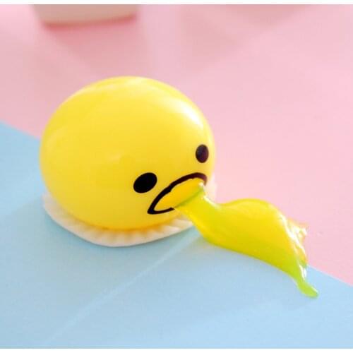 Hot Sale Squishy Vomitive Egg Yolk Anti Stress Relief Toy Vomit Lazy Egg Joke Squeeze Toys Funny Gag Jokes Gifts Dropshipping