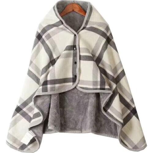 Winter Sherpa Wearable Throw Blanket Shawl Scarf Blanket Poncho Cape Shawl Coat