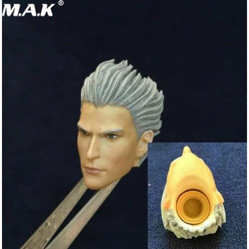 1/6 Scale Male Head Sculpt Anime Game Male Magician Vergil Head Carving Model For 12'' Action Figure Collection Accessory