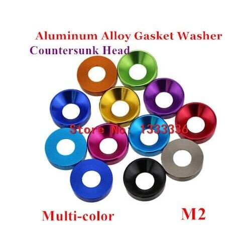 10pcs/lot M2 Andonized Color Aluminum Alloy Countercunk Head Cone Gasket Washer Model
