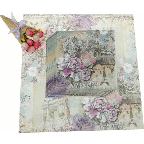20pcs Printed Feature Rose Paper Napkins For Event & Party Decoration Tissue Decoupage Servilleta Summer Party Supplies