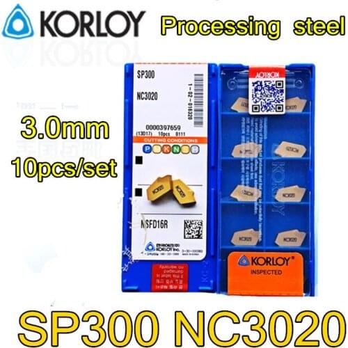 3.0mm SP300 NC3020 10pcs/set Machining steel CNC tools KORLOY CNC carbide insert Free shipping