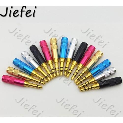 5pcs Aluminum Shell Jack 3.5mm 3 or 4 Pole Audio mono or Stereo with Clip Male Plug for Earphone DIY Repair Soldering Connector
