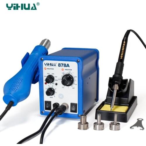 700W Soldering Stations Portable Handheld Temperature Controlled Air Soldering Station Welding Tool YIHUA 878A