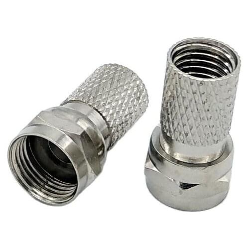 Free shipping 75-5 F type connector Digital cable TV coax plug for CATV cable TV screw coax plug F-type connector 100pcs/lot