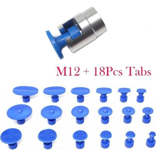 Car Aluminum Alloy Dent Repair Puller Head Adapter Screw Tips for Slide Hammer and Pulling Tab M10 and 18pcs Glue Tabs