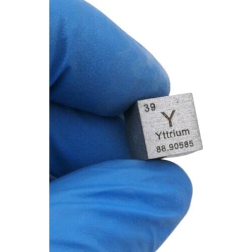 Free shipping High Purity 99.9 Pure Yttrium Y Carved Element Periodic Table 10mm Cube