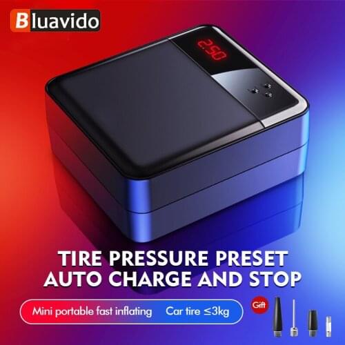 Bluavido Portable Digital Tire Inflator DC 12 Volt Car Air Compressor Car Tyre Inflator Pump 30 cylinder For Car Motorcycle