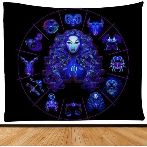 Bohemian Constellation tapestry wall blanket background cloth Tarot card Cumble Witchcraft Hall home decoration