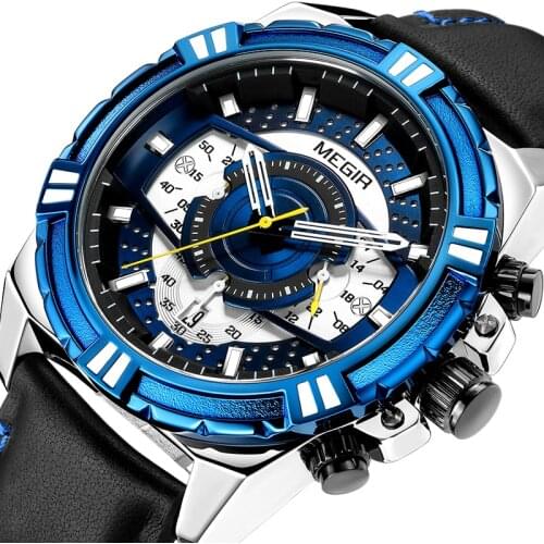 MEGIR Military Watches Men Quartz Analog Men Watches Stainless Steel Time Date Clock Men Luxury Brand Hot Famous Brand Watches