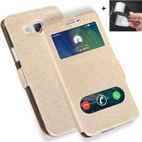 For Samsung Galaxy Grand 3 G7200 case open window leather cover For Samsung Grand3 G720/SM-G720AX/SM-G720N0/SM-G7200 flip case