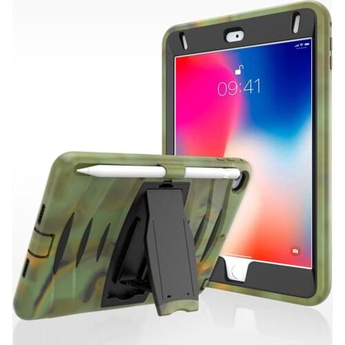 Case Kickstand for iPad Mini 4/5 with Heavy Duty Shockproof Armor Hard Cover Hand Strap with 3 Layer Full-body Protection