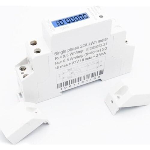 LCD Digital Single Phase Din Rail Electricity Power Consumption Energy Meter kWh