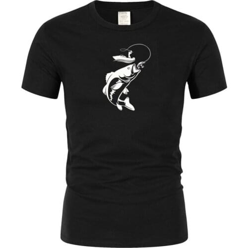 Short sleeve T-shirt humorous and funny for boating and fisherman mens T-shirt pure cotton