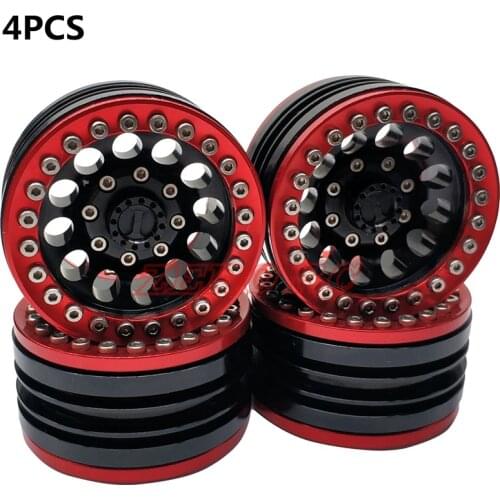 4PCS ALUMINUM ROCK 1.9" BEADLOCK WHEELS FOR 1/10 Crawler Car AXIAL SCX10 TRX-4 JEEP 90046 90047 TF2 D90 D110