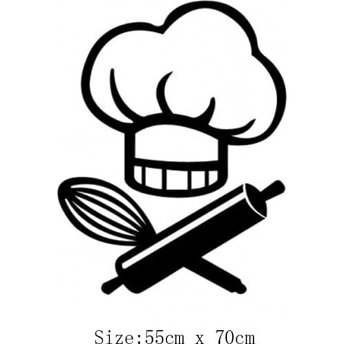 KUCADA chef hat kitchen tool wall sticker for kitchen sticker home decoration mural art decal diy black WP1112
