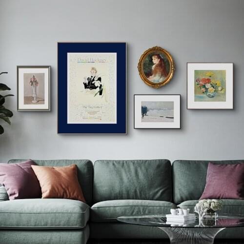 Nordic literature and art RETRO Morandi color flower beauty five couplet decorative painting living room picture canvas printing
