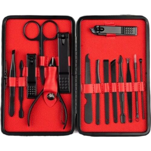 15 pcs/SET Manicure Cutters Nail Clipper Set Household Stainless Steel Ear Spoon Nail Clippers Pedicure Nail Scissors Tools