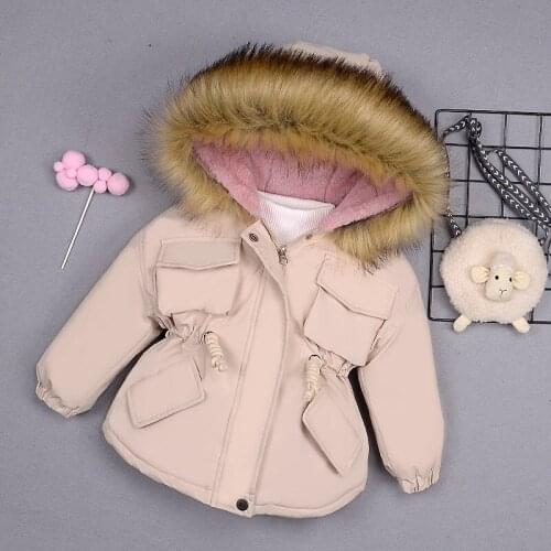 2020 Fashion Baby Girl Denim Jacket Plus Fur Warm Toddler Coat Winter Windbreaker For Girls Childrens Jacket For 2-8 Years Old