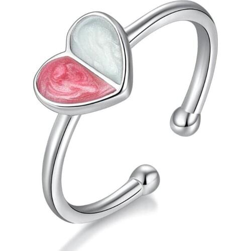 New Hot Crystal Glue Heart Cute Rings For Women Jewelry Statement Party Gifts Rings Anillos Mujer SAR14