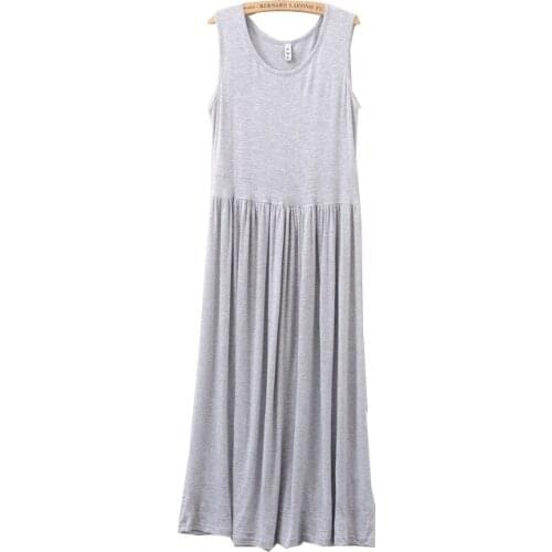 Modal Sleepwear Womens Loose Nightwear Sleeveless Home Clothes Casual Negligee Nightgown One Size Summer New Sexy Sleepshirt