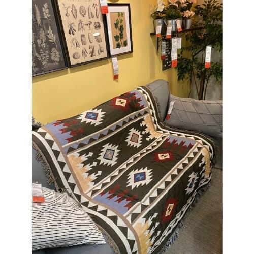 Boho Turkey Throw Blanket Multifunction Geometry Sofa Covers Cobertor Dust Cover Pinic Mat