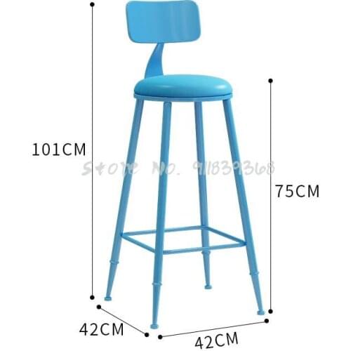 Tieyi Nordic Back Bar Chair Milk Tea Clothing Store Photo High Stool Household Simple Net Red High Stool