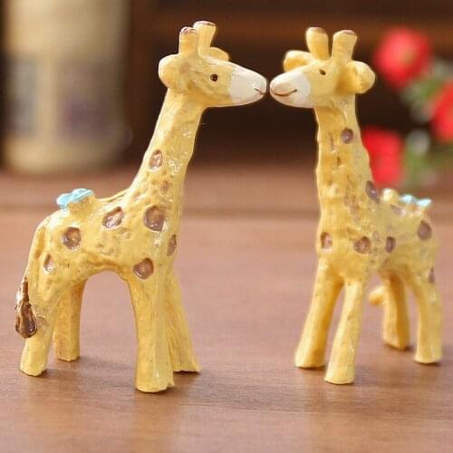 Resin Giraffe Fairy Desktop Figurine Jungle Animal Miniatures Ornaments Supplies DIY Outdoor Decorations Moss Micro Landscaping