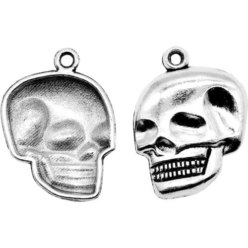 WYSIWYG 10pcs 21x16mm Antique Silver Color Skull Charms For Jewelry Making Skull Charms For Jewelry Making Skull Charm