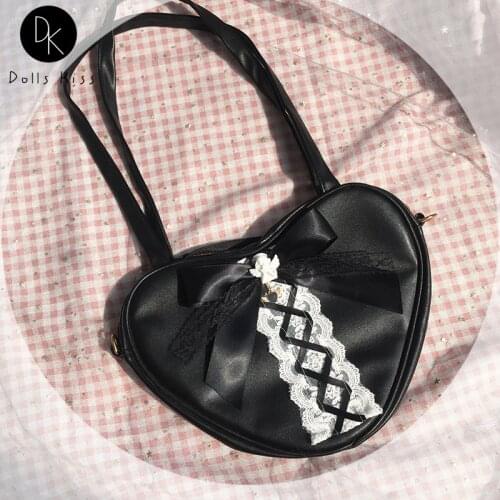 Japan JK 3D Love Travel School Bag Ladies Lace Heart Bag Women Shoulder School Bag Messenger Uniform Bag PU School Bag for Girls