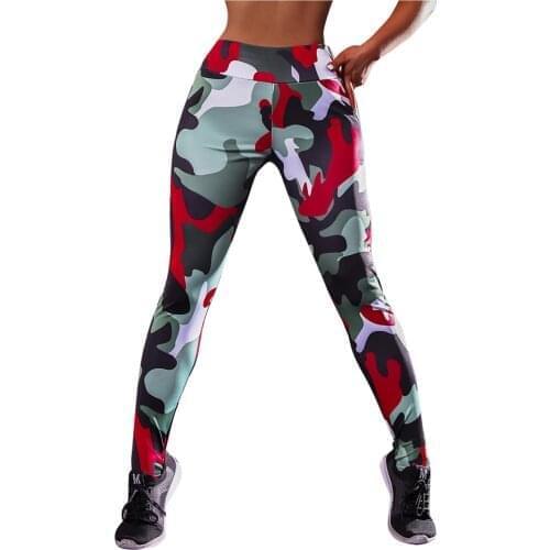 Camouflage Womens Trousers High Waist Elastic Tight-Fitting Hips Fashionable And Handsome Hip-Lifting Sports Fitness Yoga Pants