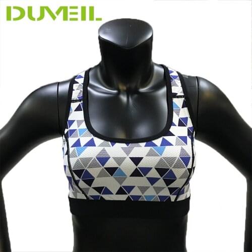 DUVEIL Women Diamond Printed Sports Bra Sexy Fitness Bra Compression Workout Tops Sleeveless Vest Quick Dry Underwear