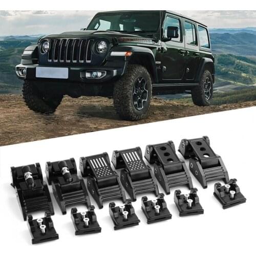 1Pair Hood Latches Aluminium Alloy Hood Catch Buckle Kit for Jeep Wrangler JK JL 07-21