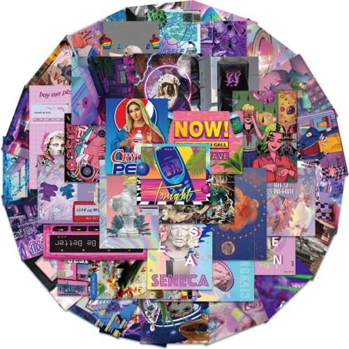 10/50Pcs/set Steam wave girls Stickers For Skateboard DIY TOY Fridge Laptop Luggage Notebook Guitar Scrapbook