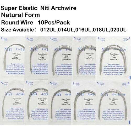 100Pcs Dental Orthodontic Super Elastic Natural Form Round Arch Wires 012-020 Upper/Lower