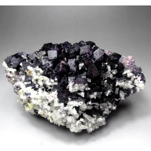 1233g Purple Fluorite Cluster w/ Square Phantom+Calcite - crystals and stones healing Mineral specimen Home Decor feng shui