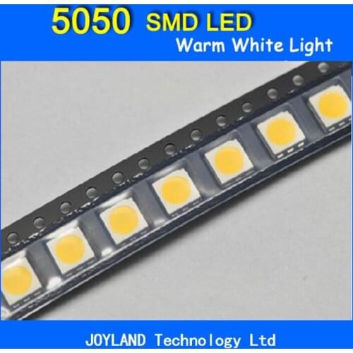 200pcs/lot Ultra Bright Warm White Diode Smd 5050 Led Bread White