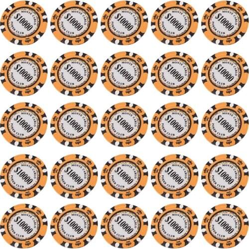 25pcs/lot Clay Las Vegas Poker Chips 14g Set Casino Coins 40mm Coin Poker Chips Entertainment Dollar Coins Card Game LasVegas