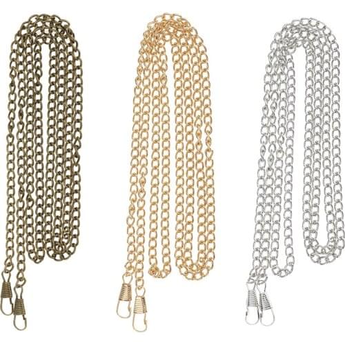 3 Piece 3 Color Skinny Metal Bag Chain Strap Handle Replacement for Crossbody Bag Shoulder Bag 120cm