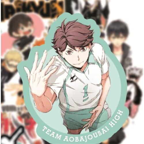 50 PCS/Set Haikyuu!! cartoon graffiti PVC sticker Trolley Case sticker notebook refrigerator car waterproof No repetition
