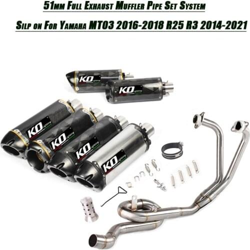Silp on For Yamaha MT-03 2016-2018 yzf-R3 yzf-R25 2014-2021 Motorcycle Full Exhaust Refit Replace Original Muffler Set System