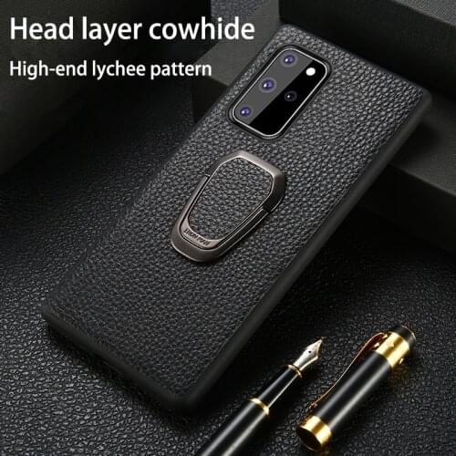 Phone Case For Huawei P40 P30 P20 Mate 30 Pro 20 Lite 10 9 Cowhide Litchi Texture With Bracket For Honor 10i 20i 8X Max 9X Cover